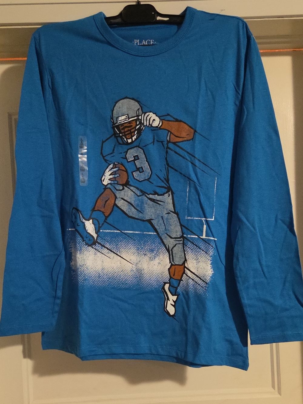 The Children's Place Bright Blue Football Player Long Sleeve Tee